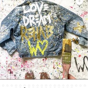 Levi's Blue Jean Jacket Custom made by the Rehab Project Large